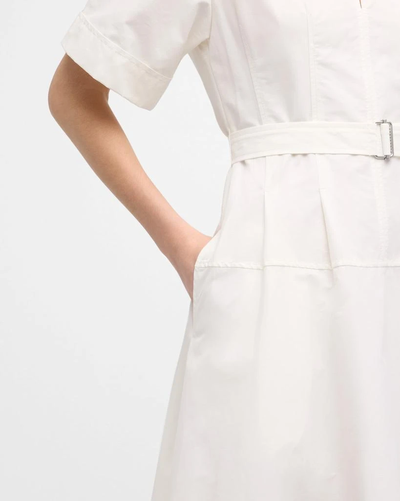 SIMKHAI Deanna Belted Poplin Short-Sleeve Midi Shirtdress 5