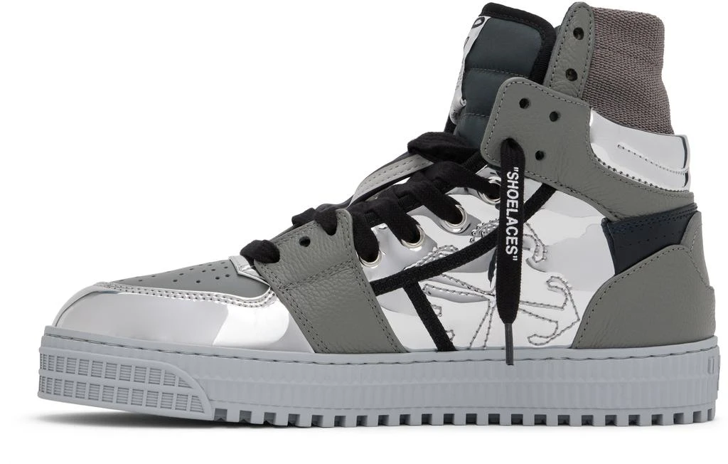 Off-White Gray 3.0 Off Court Mirror Leather Sneakers 3