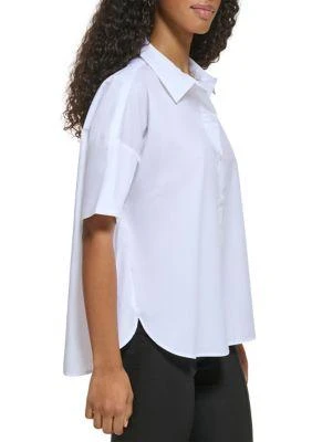 Calvin Klein Klein Womens Essential Short Sleeve Poplin Shirt 4