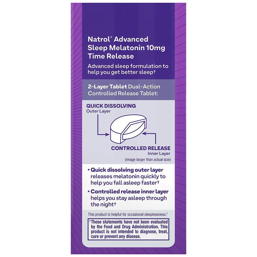 Natrol Advanced Sleep Melatonin 10 mg Dietary Supplement Tablets 8