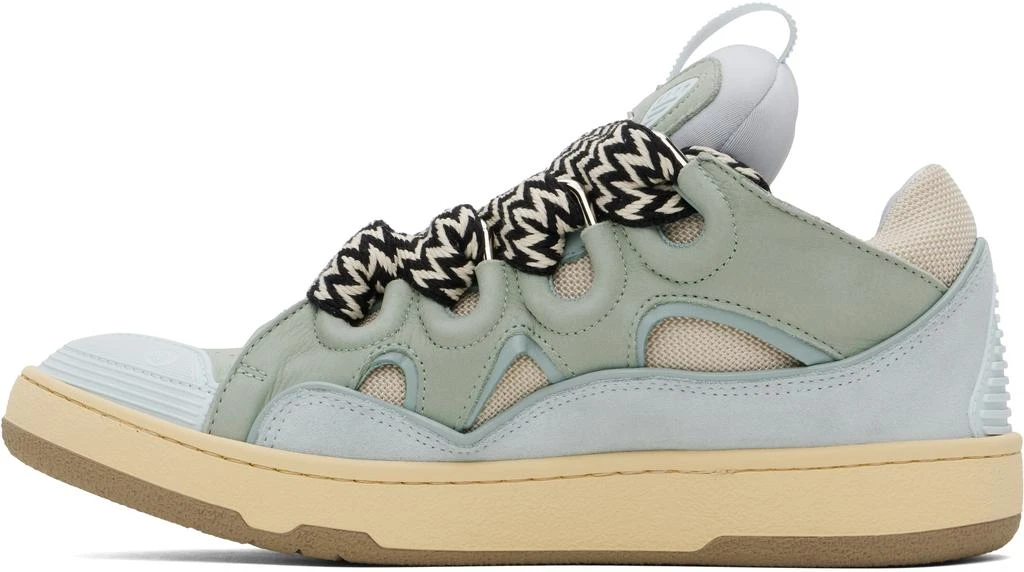 Lanvin Blue & Green Leather Curb Sneakers 3