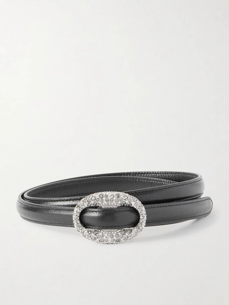 Yves Saint Laurent Crystal-embellished Leather Belt