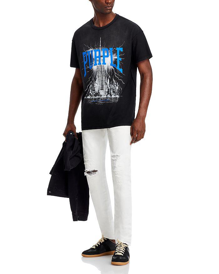 Purple Brand Slim Fit Light Destroyed Jeans in White