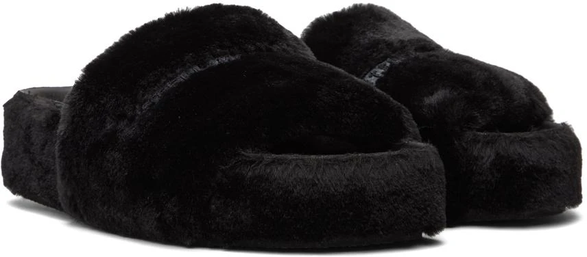 Stella McCartney Black Signature Fuzzy Slides 4