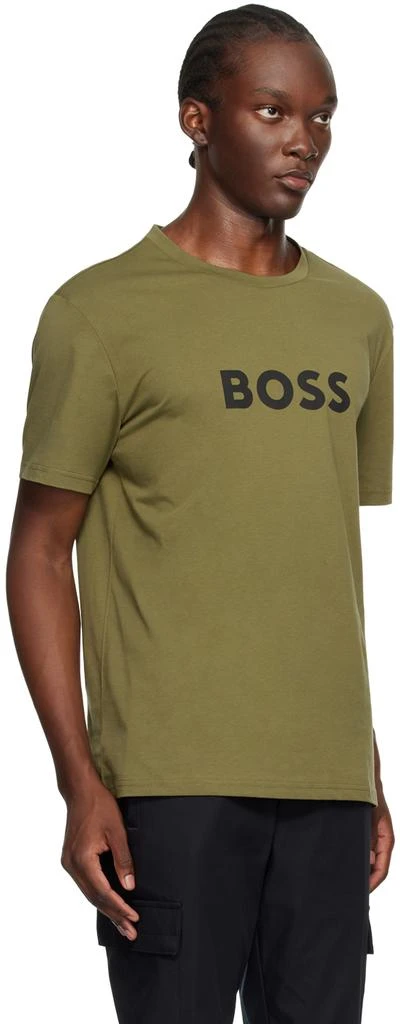 Hugo Boss Green Printed Large Logo T-Shirt 2