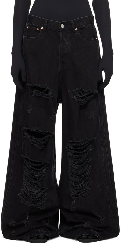 Vetements Black Destroyed Jeans 1