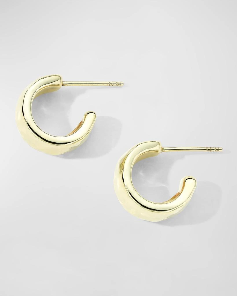 Ippolita Classico Huggie Hammered Hoop Earrings in 18K Gold 2