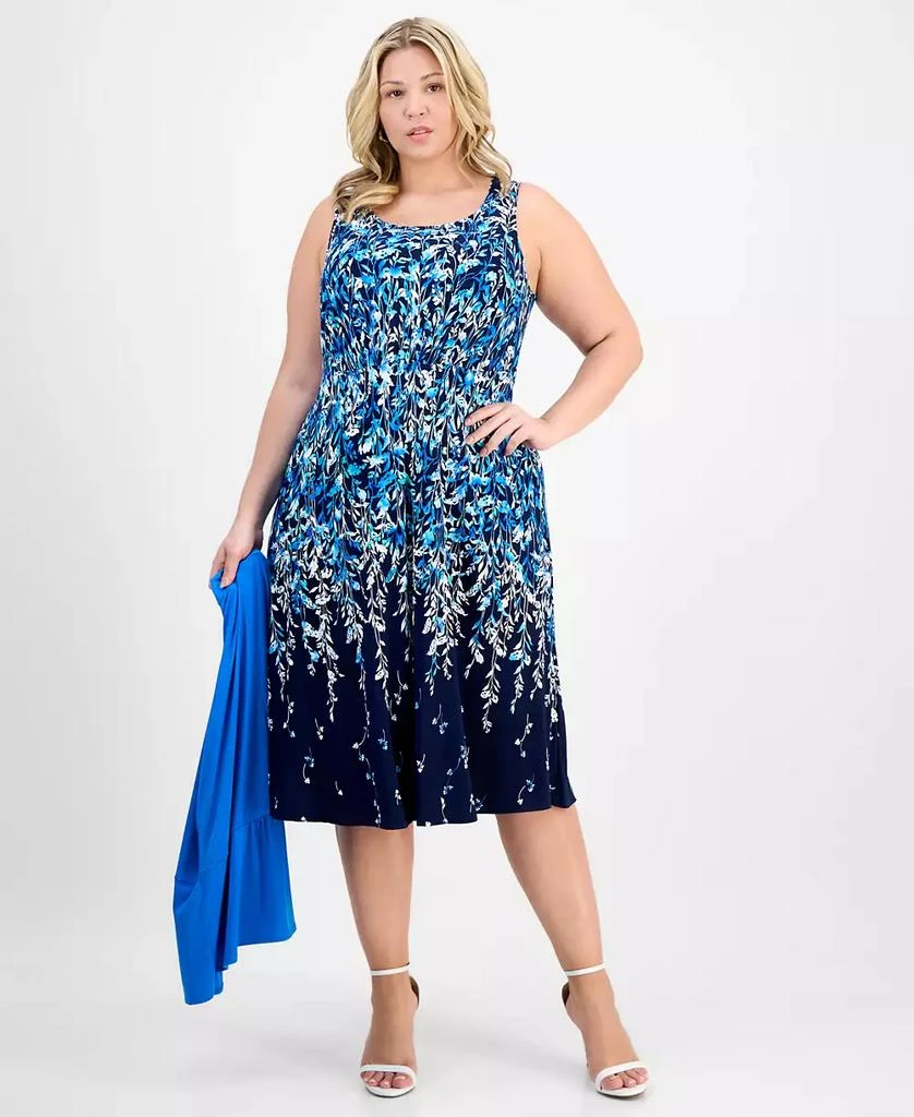 Sandra Darren Plus Size Printed Jersey Jacket Dress 3
