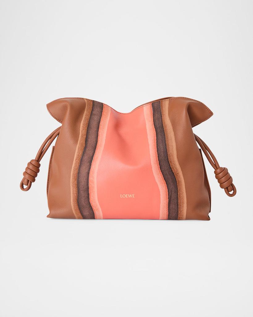 【直営・関税送料込】Flamenco Landscape m Flamenco satchel in suede calfskin Brown - LOEWE