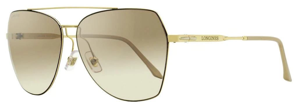 Longines Women's Navigator Sunglasses LG0020H 32G Gold/Biege 60mm 1