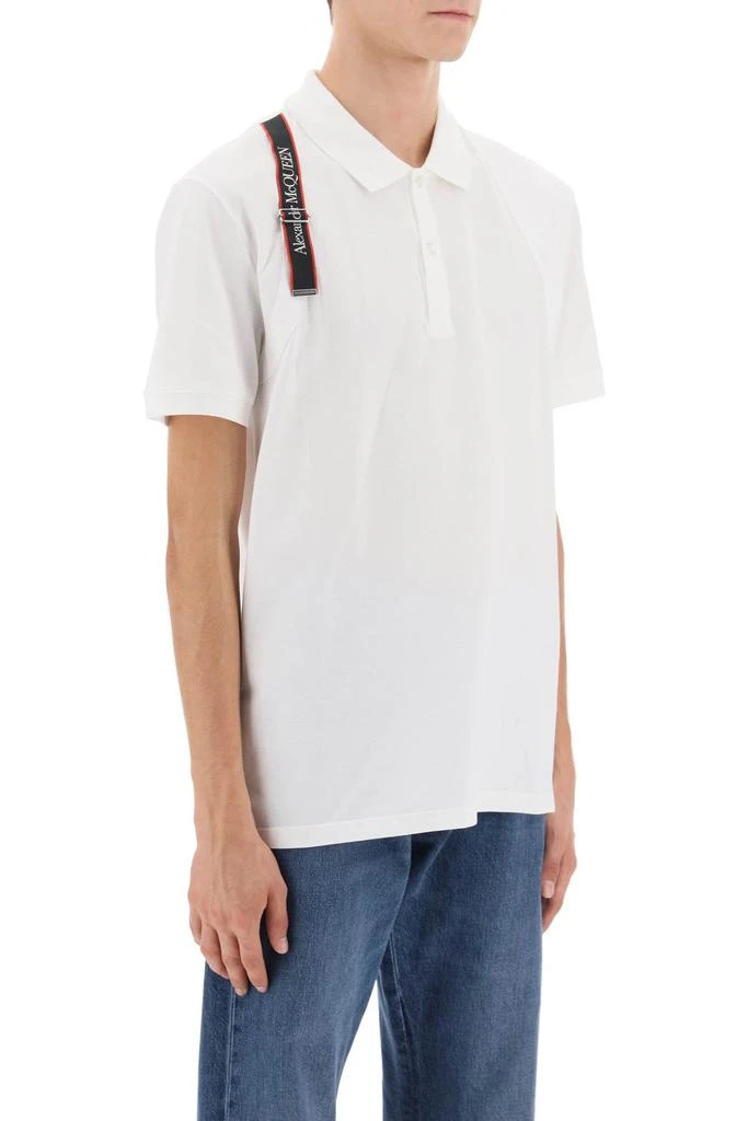 ALEXANDER MCQUEEN harness polo shirt with selvedge logo 2