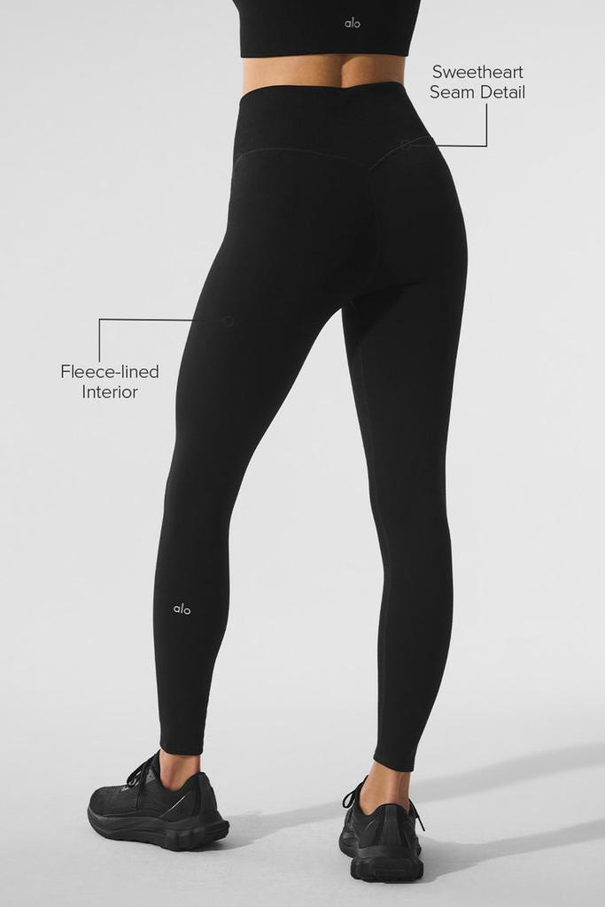 レッグウェア Seamless Plush High-Waist 7/8 Leggings Alo Seamless Winter Warm Plush High-Waist 7/8 Legging - Black
