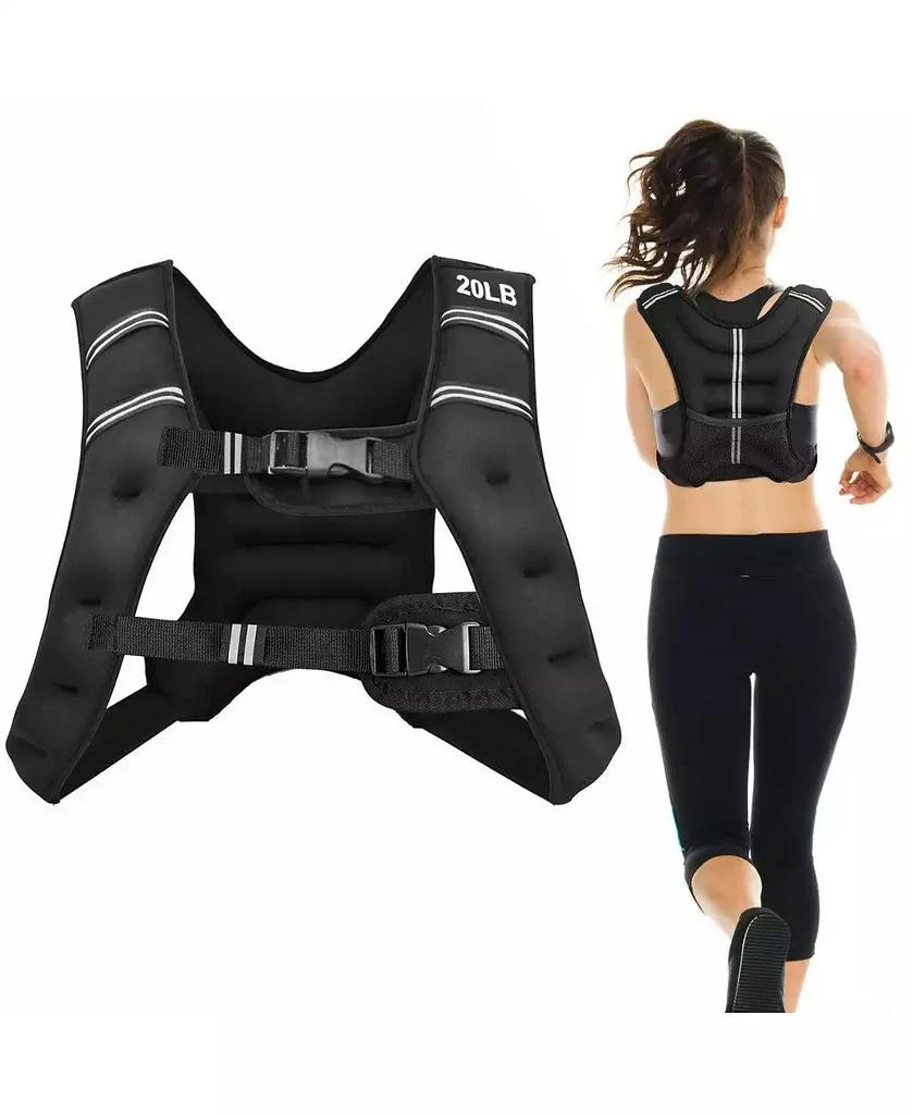 SUGIFT Training Weight Vest Workout Equipment with Adjustable Buckles and Mesh Bag-20 lbs 3
