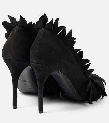 Alaïa Petal ruffled suede pumps 2