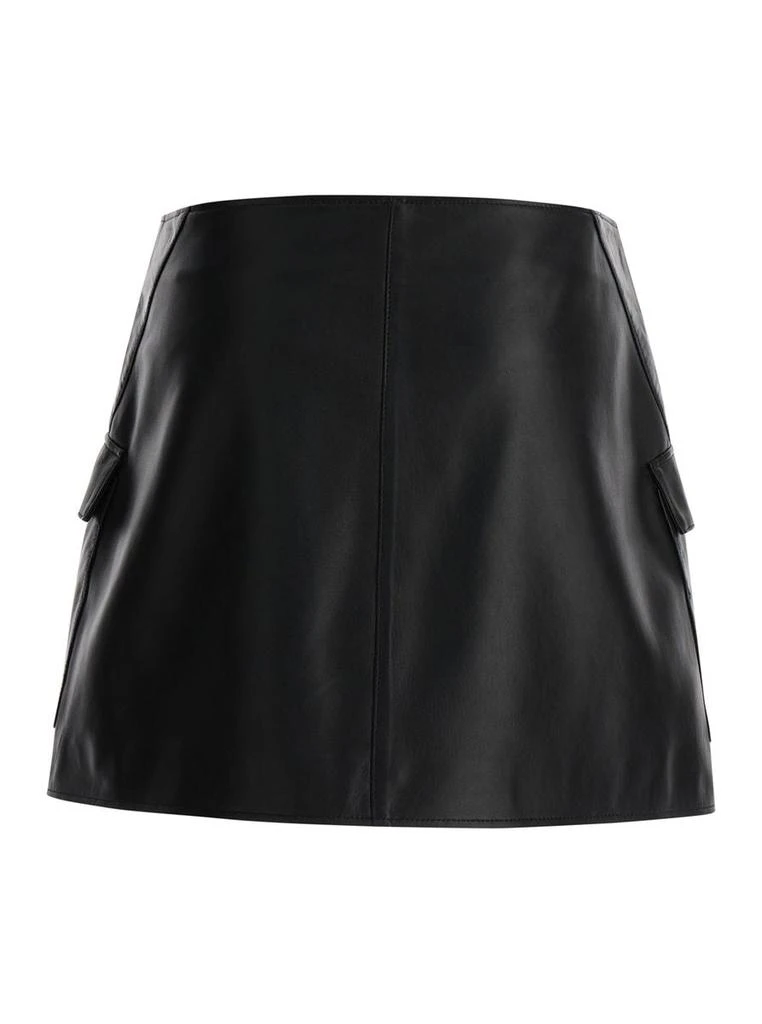 Arma Black Wallet Skirt With Pockets In Leather Woman 1