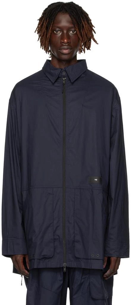 Y-3 Navy Two-Way Zip Jacket 1