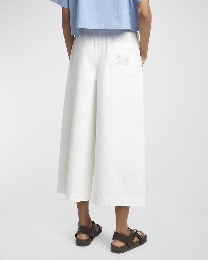 Loewe x Paula Ibiza Anagram Drawstring Wide Leg Cropped Denim Trousers 5