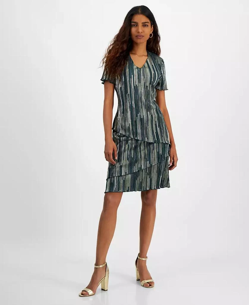 Shop Petite V-Neck Asymmetric Tiered Sheath Dress on Sale at BeyondStyle   Get 61% Off Petite V-Neck Asymmetric Tiered Sheath Dress with Limited-Time  Flash Deals, Exclusive Discounts, and Special Offers. Enjoy Unbeatable