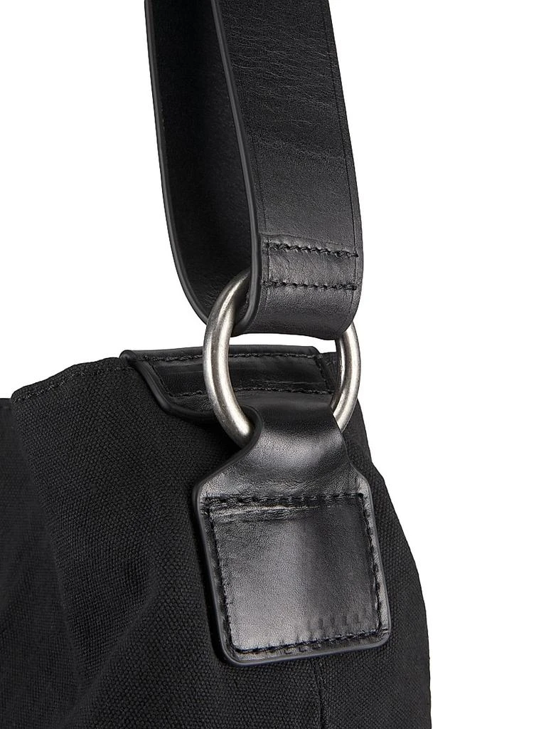 Dries Van Noten Extra-Large Canvas 
Leather Hobo Bag 6