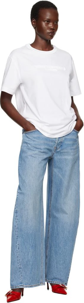 Alexander Wang White Distressed Logo T-shirt 4