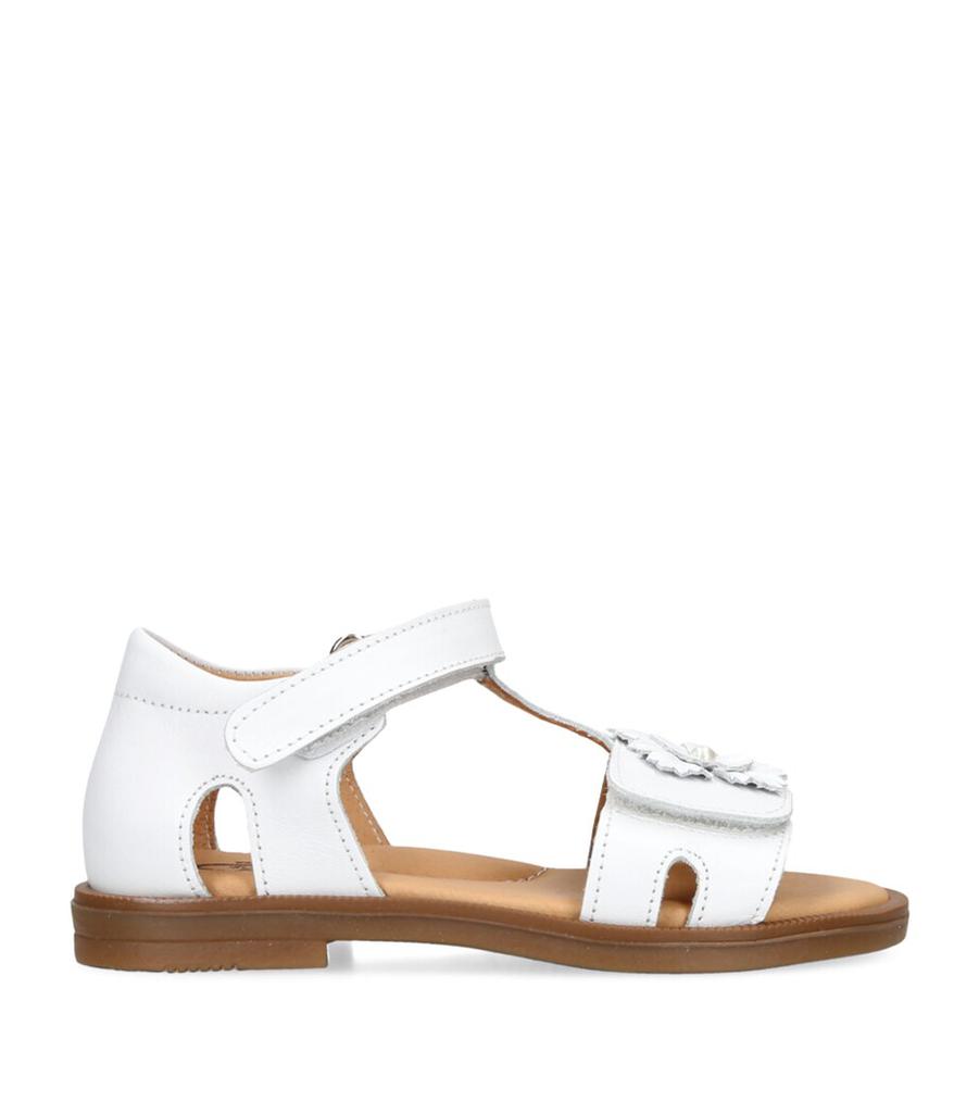 papouelli Leather Emerald Sandals