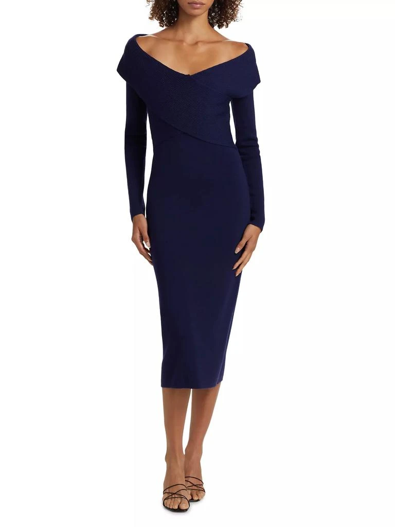 Tahari Rowan Wool Off-The-Shoulder Sweaterdress 3