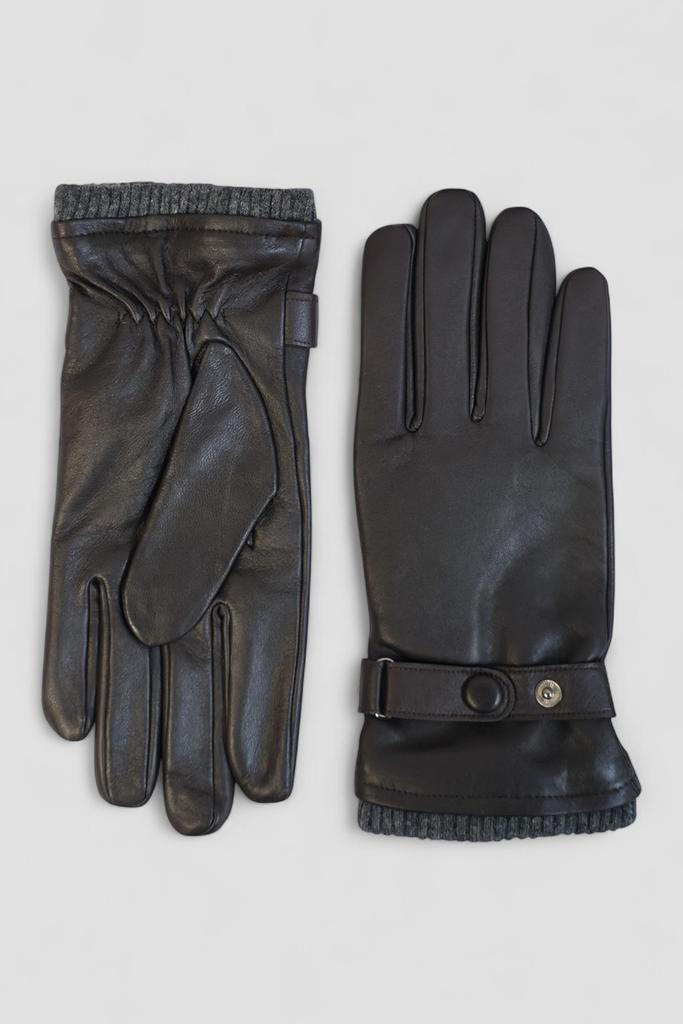 Infinity Leather Men’s Brown Italian Leather Warm Wool Lining Winter Bike Riding Driving Casual Gloves