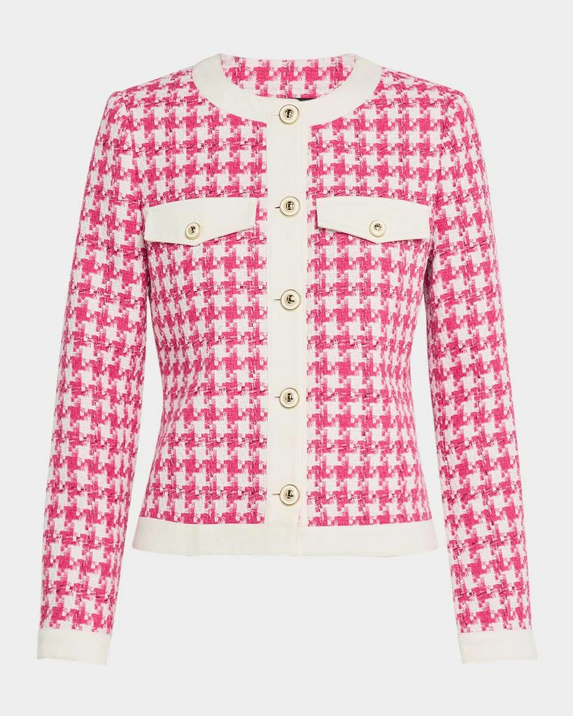 Tahari The Farley Houndstooth Tweed Jacket 1