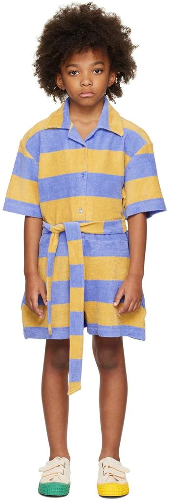 Repose AMS Kids Blue 
Tan Striped Jumpsuit