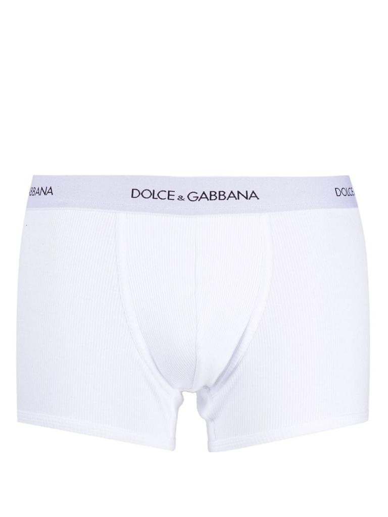 Dolce & Gabbana LOGO-WAIST COTTON BOXERS, WHITE