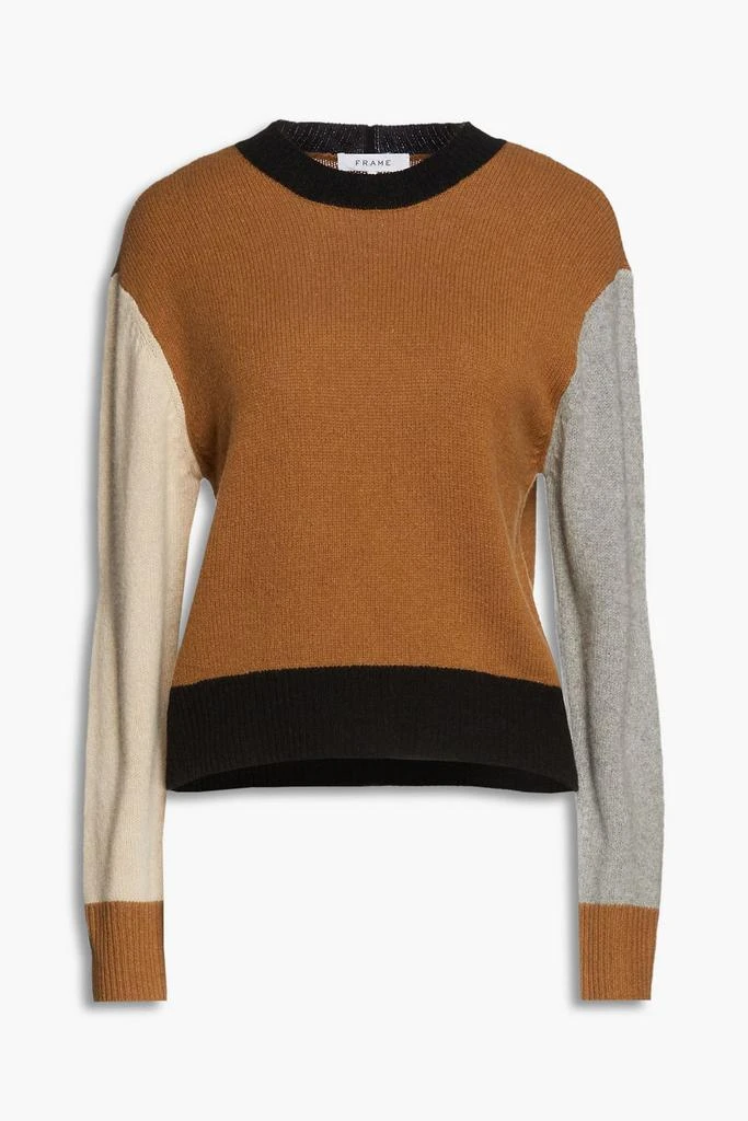 FRAME Color-block cashmere sweater 1