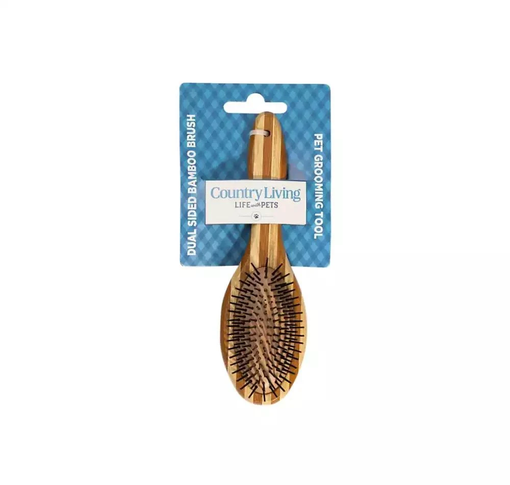Country Living Dual-Sided Natural Bamboo Wood Dog Brush - Ergonomic, Durable
Versatile