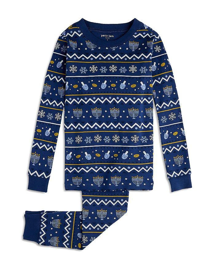 Petit Lem Unisex Hanukkah Fair Isle Print Pajama Set - Big Kid
