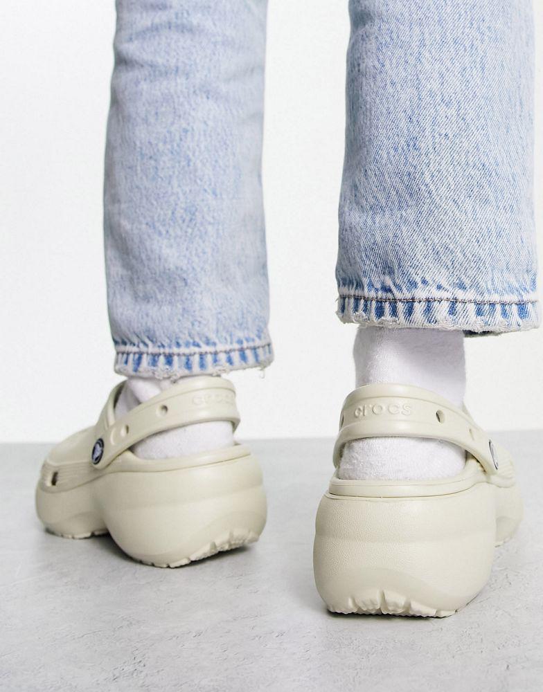 Crocs classic platform clogs in bone – On Sale Now with Up