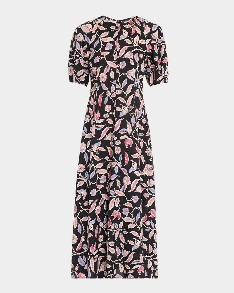 solid color maxi dress with sleeves Mia's Solid Color V-Neck Slit Slim Maxi Dress