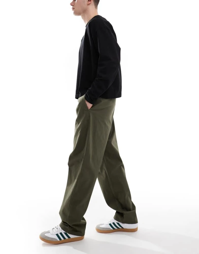 Only & Sons ONLY & SONS pleated wide leg trouser in khaki 4