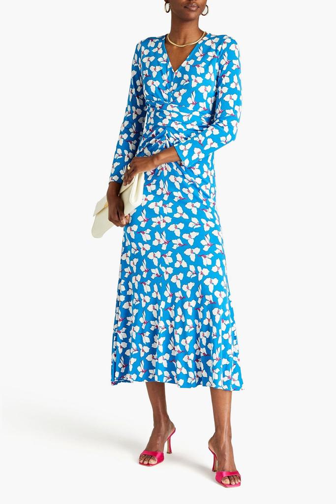 Diane von Furstenberg Timmy ruched floral-print jersey midi dress