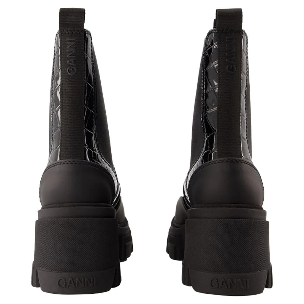 Ganni Cleated Mid Chelsea Boots - Ganni - Synthetic Leather - Black 3
