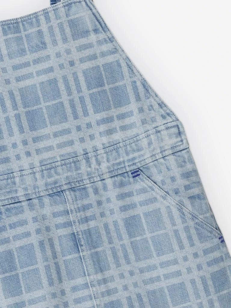 Burberry Burberry Girls Check Martine Pinafore Dress in Blue 3