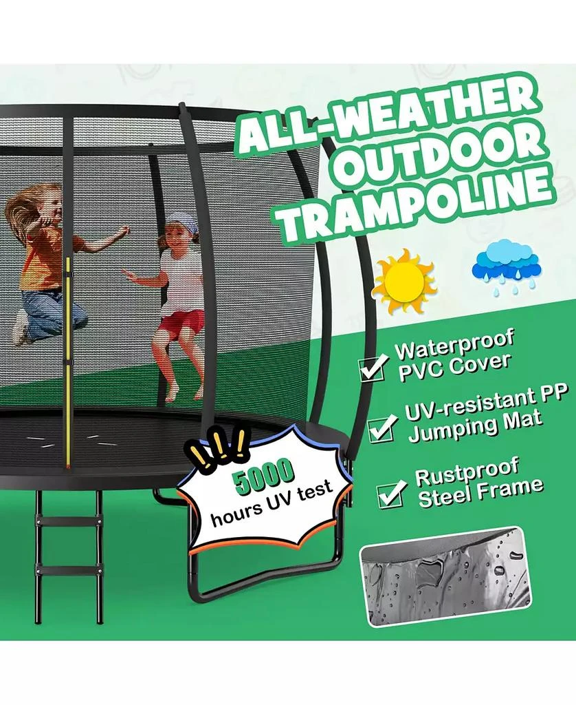 SUGIFT 12FT ASTM Approved Recreational Trampoline with Ladder 10