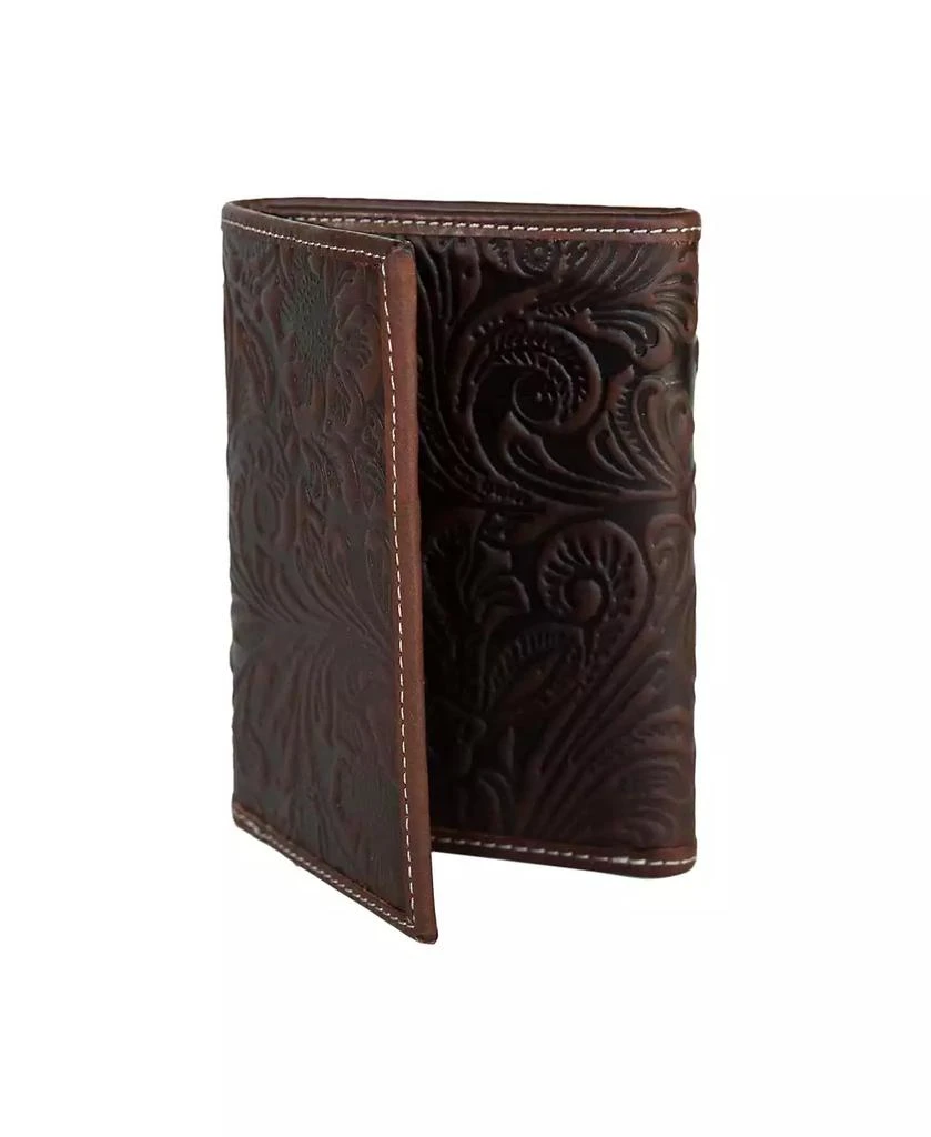 Lucky Brand Men's Western Embossed Leather Trifold Wallet 6