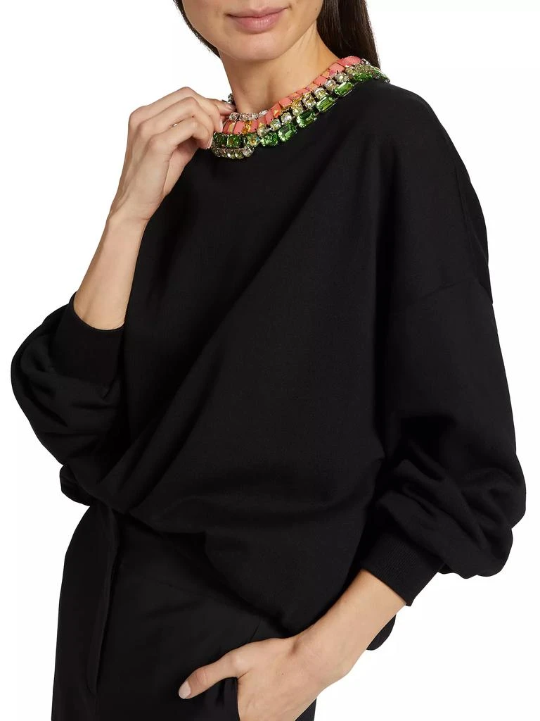 Cinq à Sept Brandy Chunky Rhinestone Sweater 6