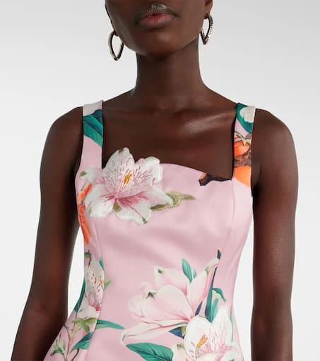 Leo Lin Larissa floral satin midi dress 4