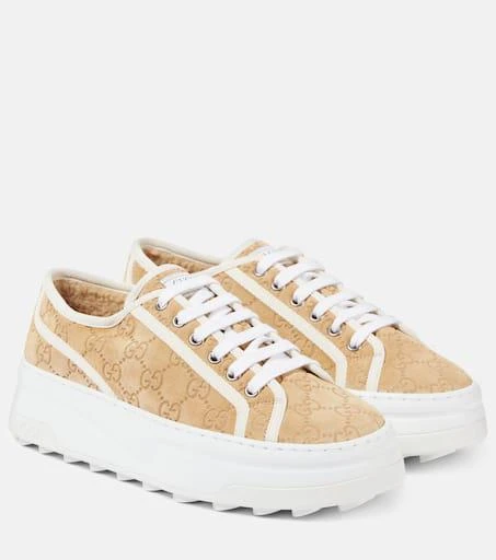 Gucci Tennis Trek GG suede platform sneakers 1