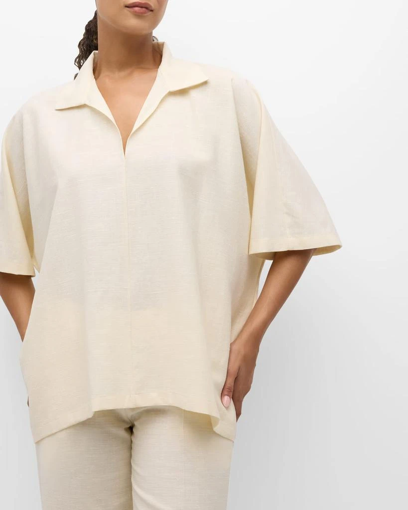 The Row Wen Short-Sleeve Collared Top 7