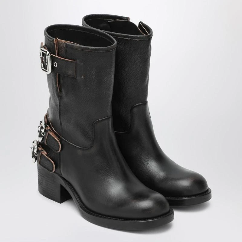 Chloé Black Dakota biker-style boot with vintage effect 2