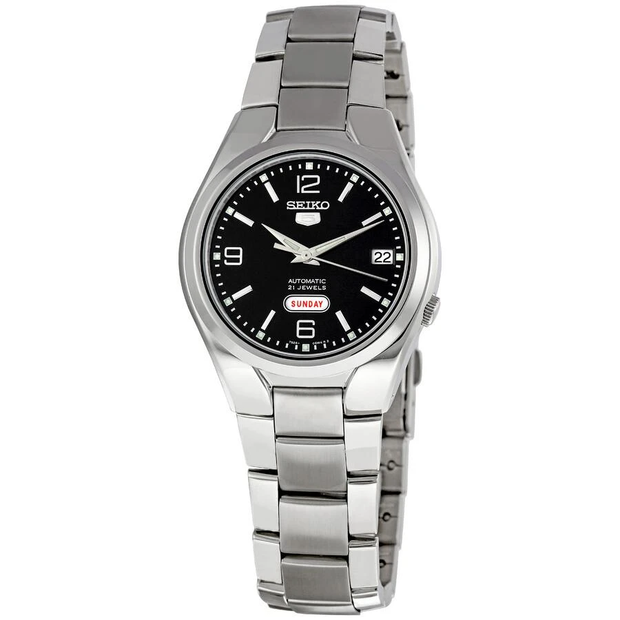 Seiko 5 Black Dial Stainless Steel Men
s Watch SNK623
