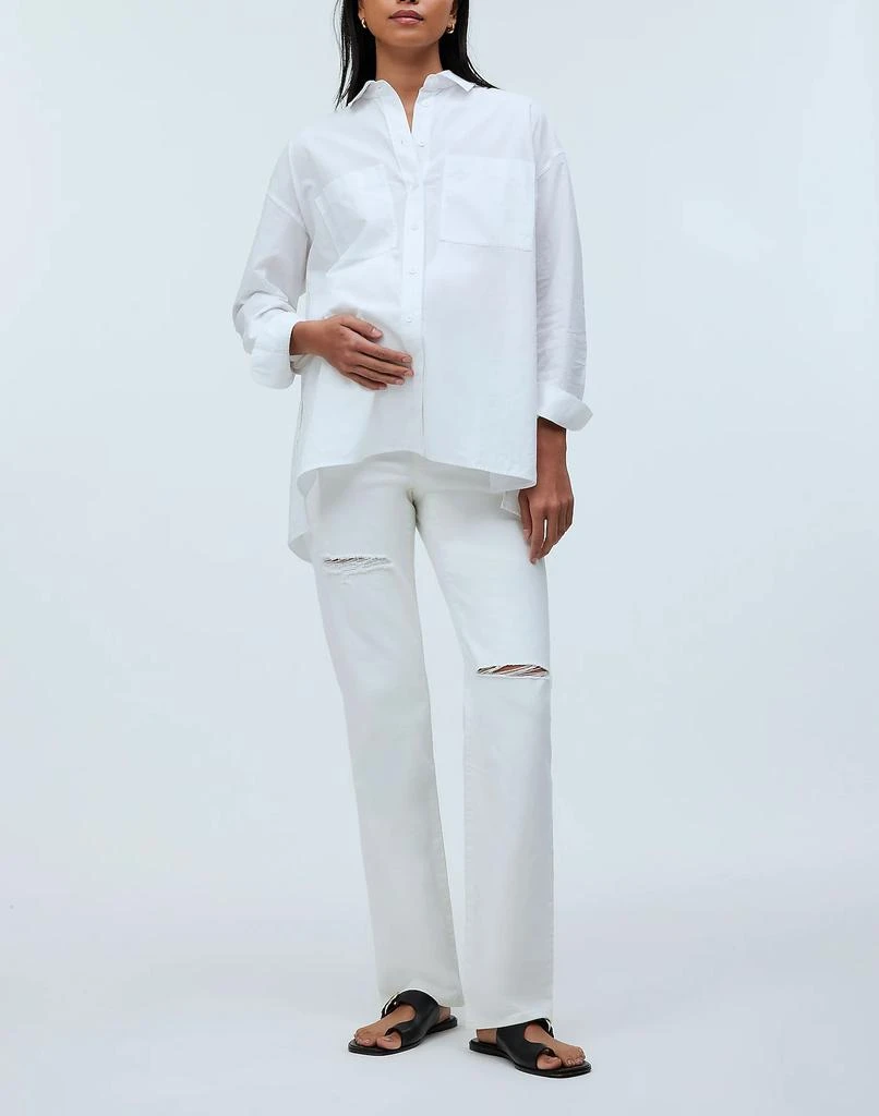 Madewell The Petite Maternity Over-the-Belly '90s Straight Jean in Tile White 1
