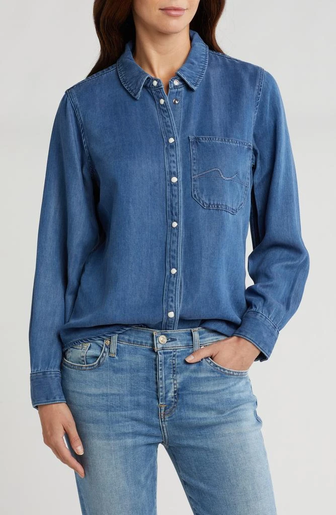 7 For All Mankind Squiggle Lyocell Button-Up Shirt 1