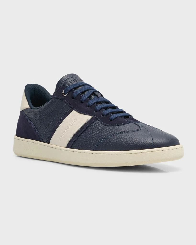 Salvatore Ferragamo Men's Achille 1 Leather Low-Top Sneakers 3